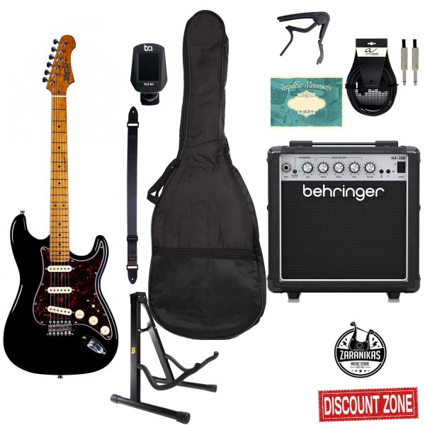 JET JS300 BK Stratocaster Premium Bundle Zaranikas