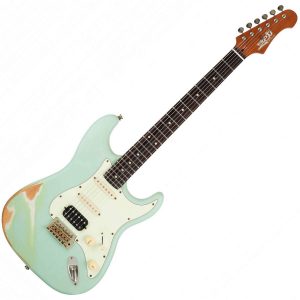 JET JS400 Stratocaster HSS Electric Guitar Relic Sea Foam Green Zaranikas 1