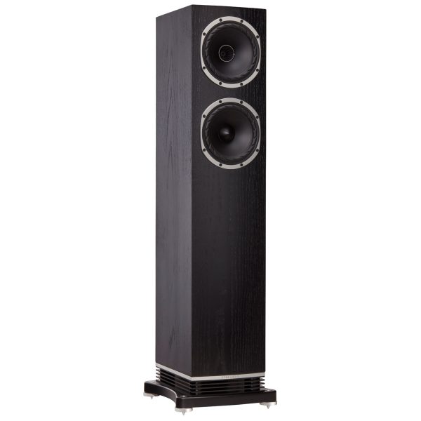 f501 3q black small floorstander 1